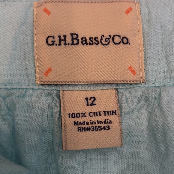 G.H.Bass & Co size 12 Light Blue Cotton skirt Super Soft eyelet design 22” long - Picture 4 of 4